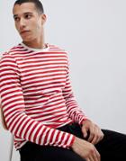 Asos Design Long Sleeve Stripe T-shirt-multi