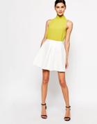 Closet Flared Skirt In Waffle - Ivory