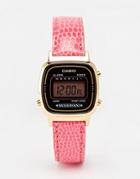 Casio La670wegl-4aef Mini Pink Leather Digital Watch - Pink
