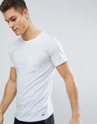 Solid Stripe T-shirt With Printed Pocket In White - White