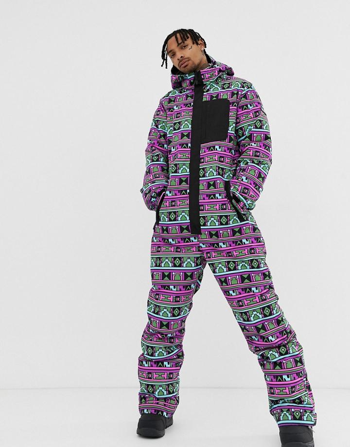 Asos 4505 Ski Suit With 90s Print - Black