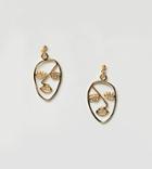 Asos Design Gold Plated Sterling Silver Abstract Face Earrings - Gold