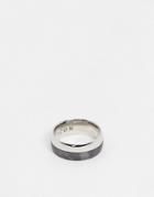 Icon Brand Stainless Steel Band Ring In Silver And Black