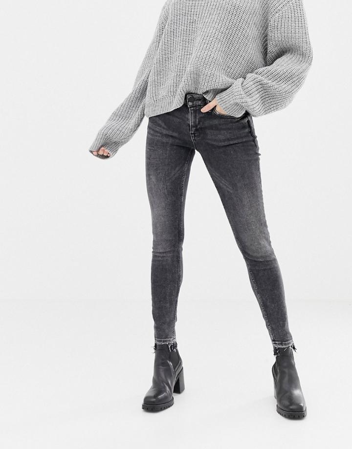 Allsaints Mast Straight Leg Jean In Washed Black - Black