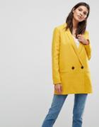 Asos Tailored Double Breasted Mustard Blazer - Yellow