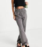 Noisy May Exclusive Paperbag Waist Dad Pants In Gray