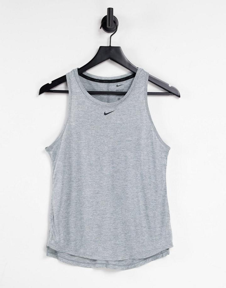 Nike Training Dri-fit One Tank In Gray Heather-grey