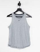 Nike Training Dri-fit One Tank In Gray Heather-grey