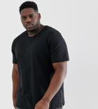 Jack & Jones Premium Plus Size T-shirt With Zip Detail Side - Black