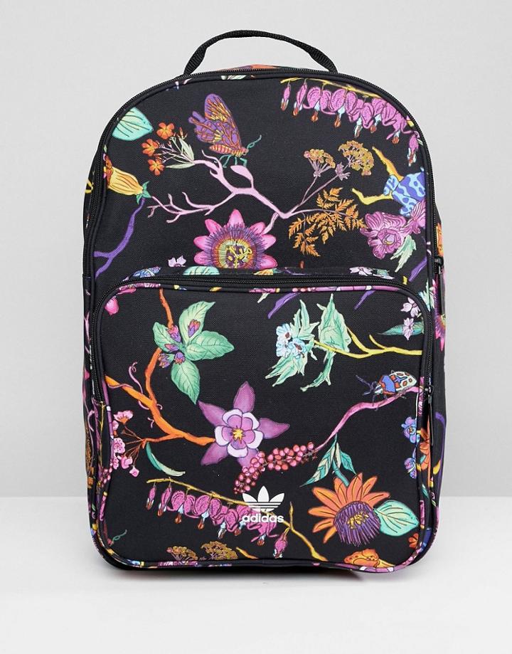 Adidas Originals Floral Print Backpack - Black