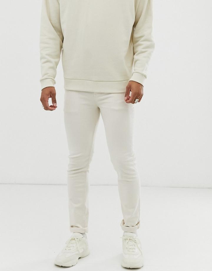 Asos Design Two-piece Skinny Jeans In Ecru