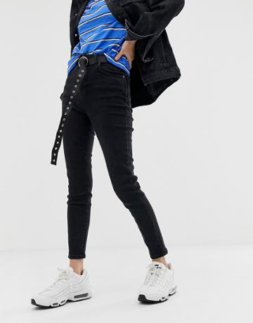 Ragged Jeans Skinny Jeans In Washed Black - Black