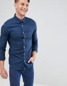 New Look Muscle Fit Oxford Shirt In Navy - Navy