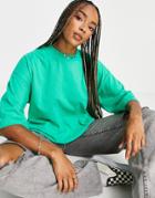 Asos Design T-shirt In Oversized Boxy Fit In Green