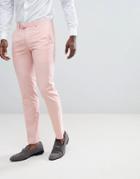 Farah Skinny Suit Pants In Pink - Pink