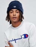 Champion Beanie With Small Logo In Navy - Navy