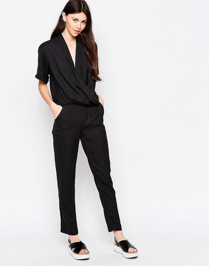 By Zoe Low V Neck Jumpsuit - Black