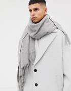Asos White 100% Wool Blanket Scarf In Gray - Gray