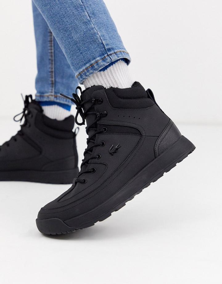 Lacoste Urban Breaker Hiker Boots In Black