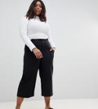 Asos Design Curve Tionne High Waist Pants In Navy With Utility Pockets - Blue