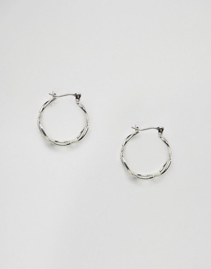 Asos Open Circle Hoop Earrings - Silver