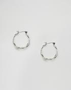 Asos Open Circle Hoop Earrings - Silver