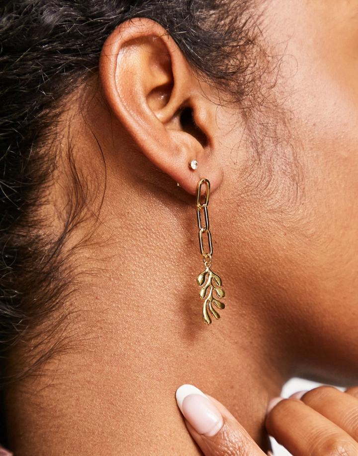 Whistles Gold Leaf Drop Earrings