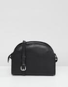 Depp Half Moon Leather Cross Body Bag - Black