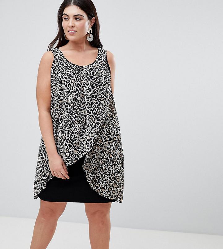 Koko Animal Print Wrap Front Dress - Multi