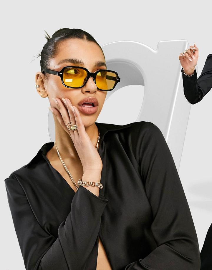Asos Design Slim Fit Satin Shirt In Black