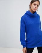 B.young High Neck Sweater-blue