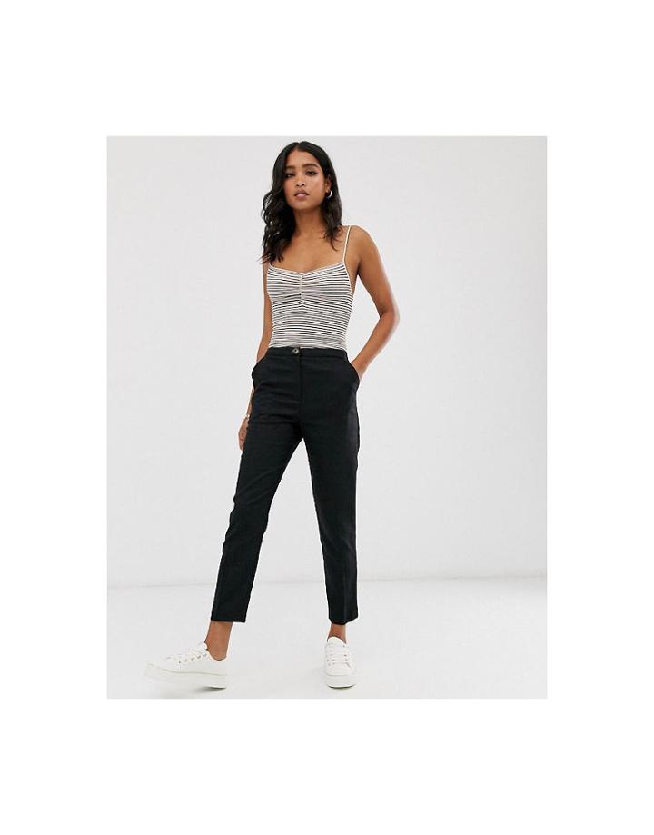 Asos Design Linen Clean Cigarette Pants