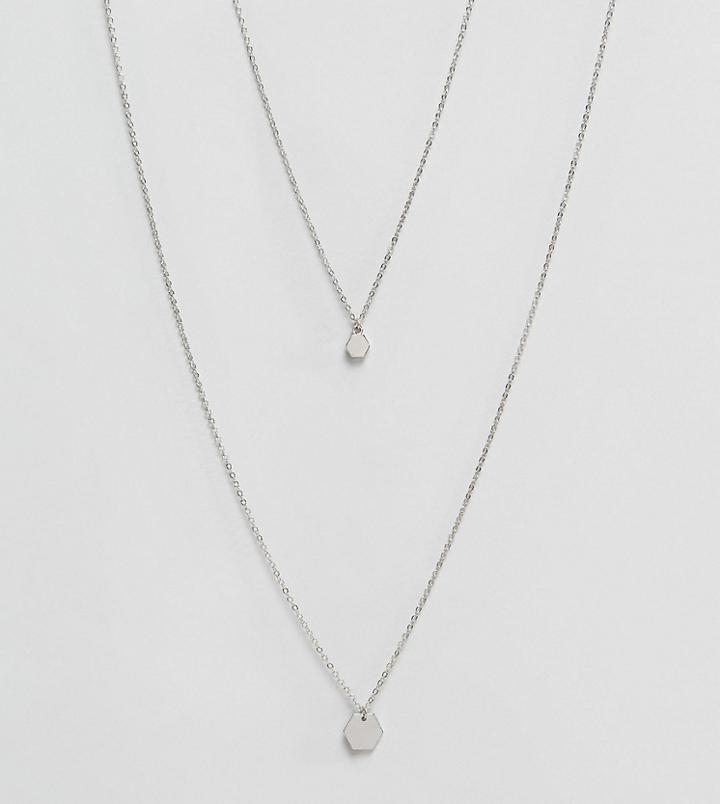 Reclaimed Vintage Inspired Double Chain Pendent Necklace In Silver Exclusive To Asos - Silver