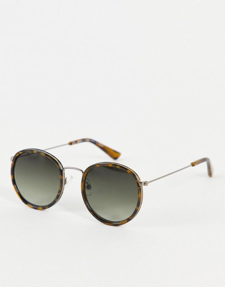 Weekday Explore Rounded Sunglasses In Beige-neutral