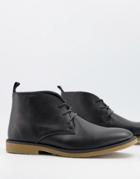 French Connection Faux Leather Chukka Boots In Black