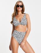 Peek & Beau Exclusive Mix And Match High Waist Bikini Bottom In White Polka Dot-multi
