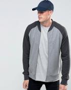 Brave Soul Contrast Baseball Sweater - Gray