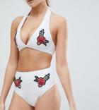 Peek & Beau Embroidered Bikini Bottom - Multi