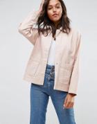 Asos Washed Cotton Jacket - Pink