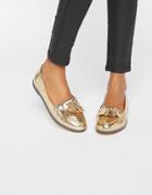 London Rebel Fringe Loafers - Gold