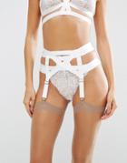 Asos Belle Strappy Lace Suspender - White