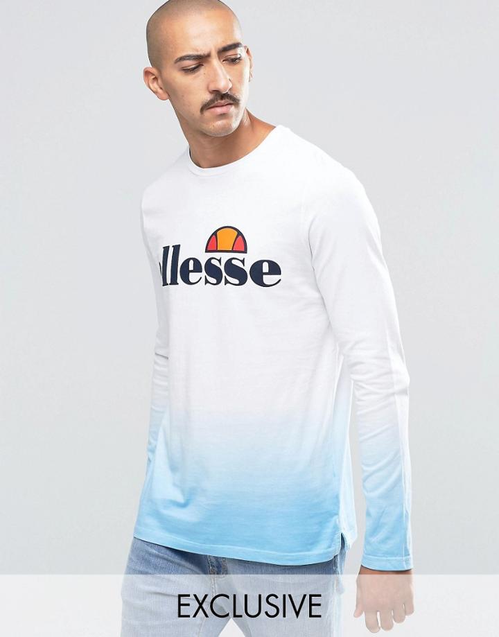 Ellesse Long Sleeve T-shirt In Dip Dye - Blue
