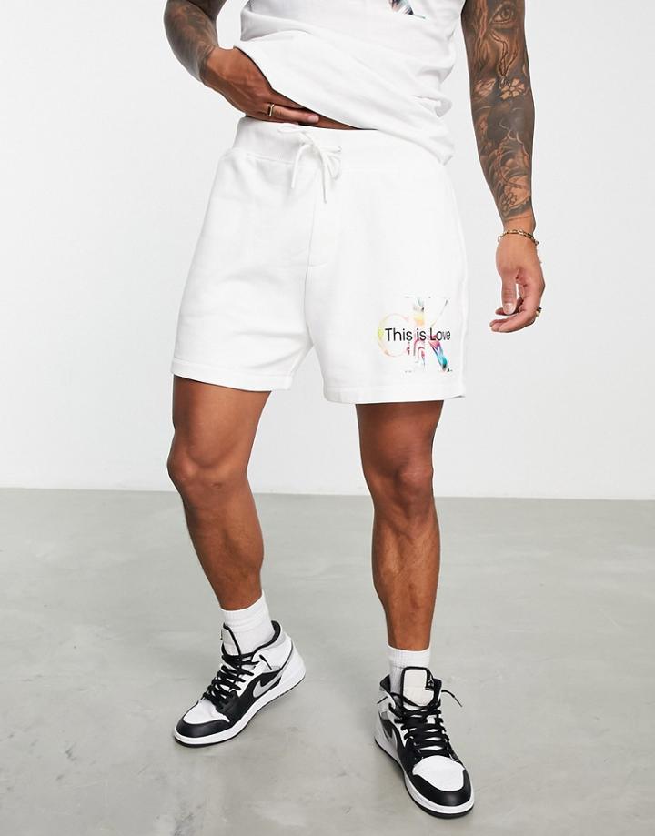 Calvin Klein Jeans Pride Capsule Monogram Shorts In White - Part Of A Set