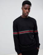 New Look Sweat With Taping In Black - Black