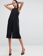 Asos Minimal Culotte Jumpsuit - Black