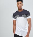 Criminal Damage T-shirt In White With Baroque Panel Exclusive To Asos