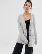 New Look Boyfriend Cardi In Gray - Gray