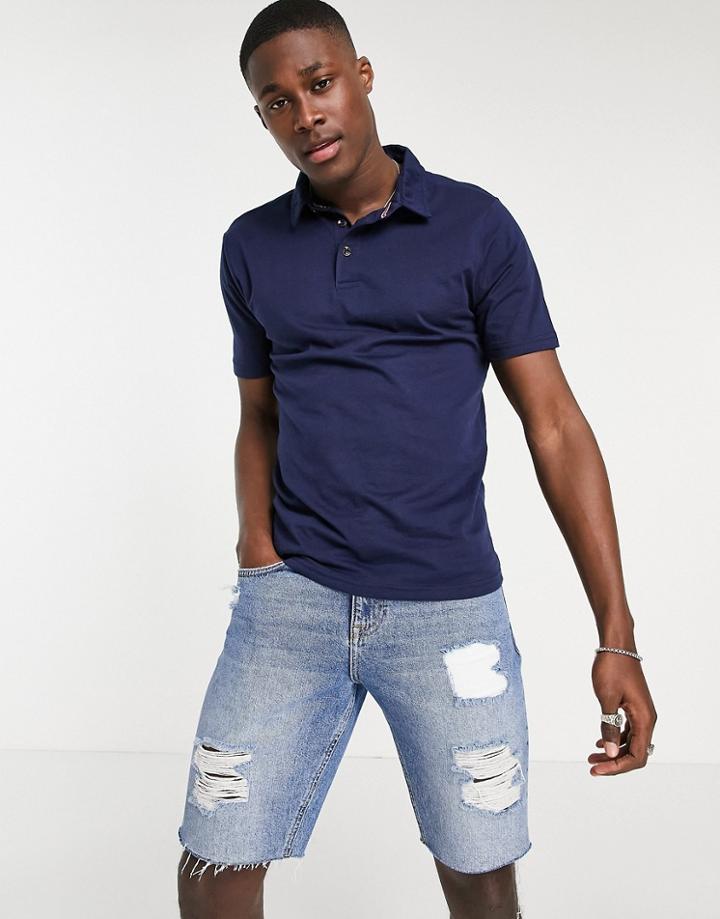 Le Breve Muscle Fit Polo In Navy