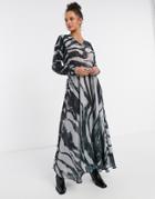 Religion Dress With Drawstring Waist In Abstract Print-multi