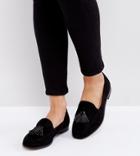 London Rebel Flat Tassle Loafers - Black